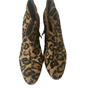 Sam Edelman Booties Women's Leopard Print Ankle Zipack Sz 6.5
